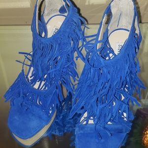 Size 10 Royal Blue Heeled Sandals -